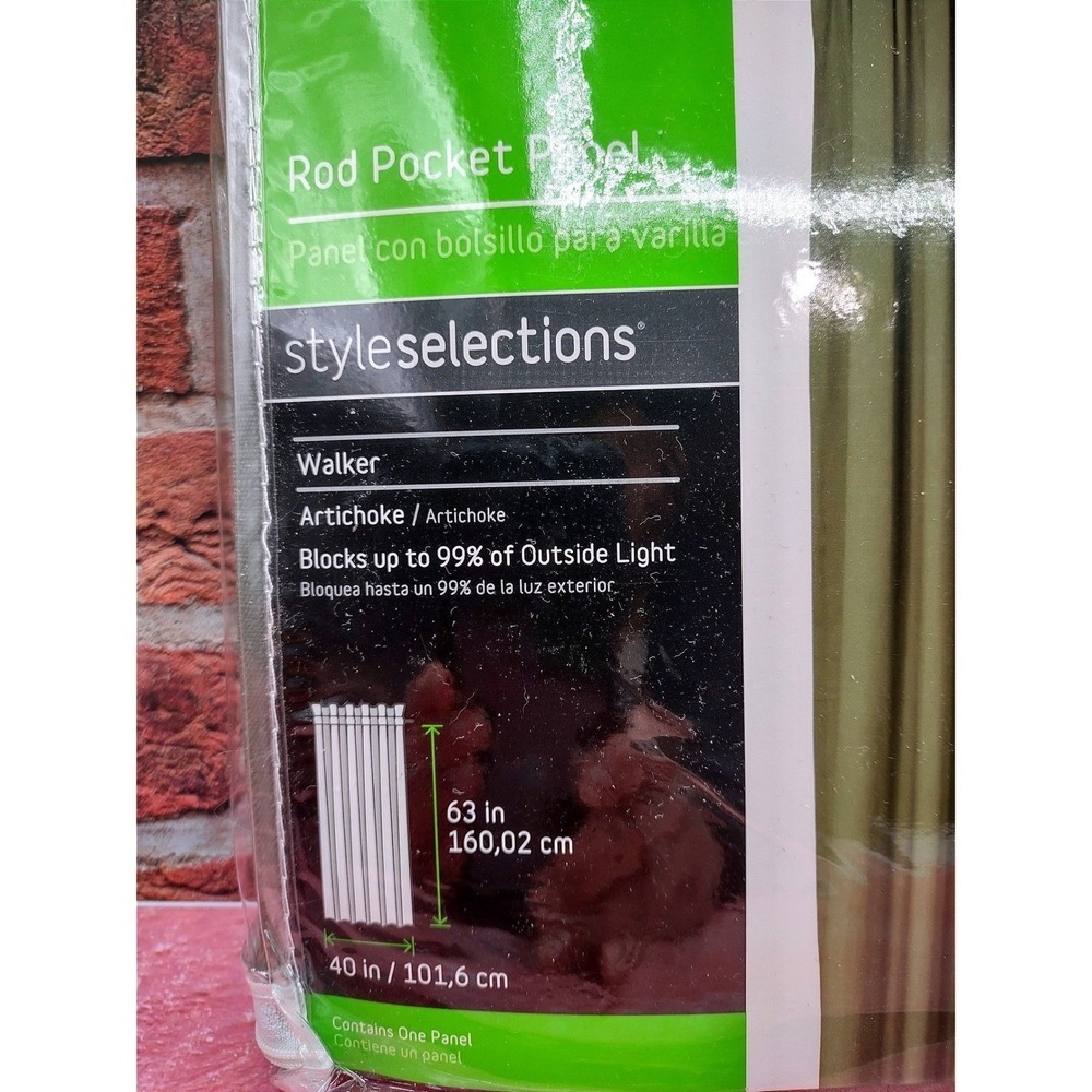 A Pair of Blackout Curtain Panels‎ - Artichoke Green - Blocks 99% Light (40x63) - Picture 4 of 6